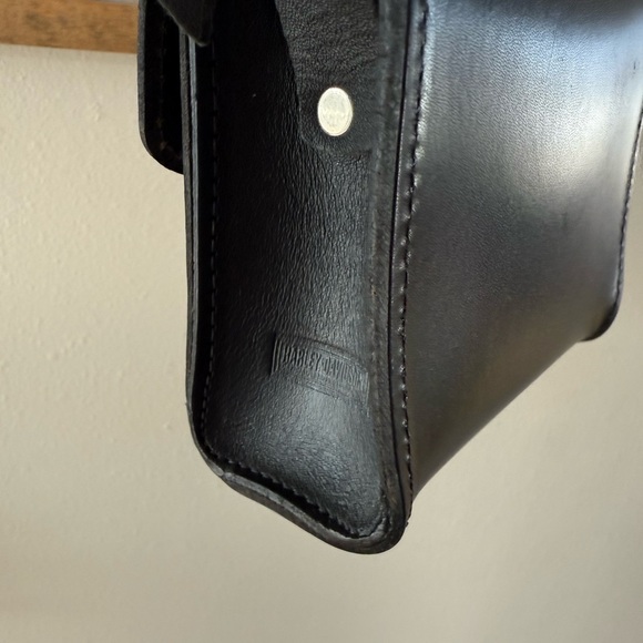 Vintage 90s Harley-Davidson Spell Out Leather Crossbody Bag Purse - Picture 7 of 10